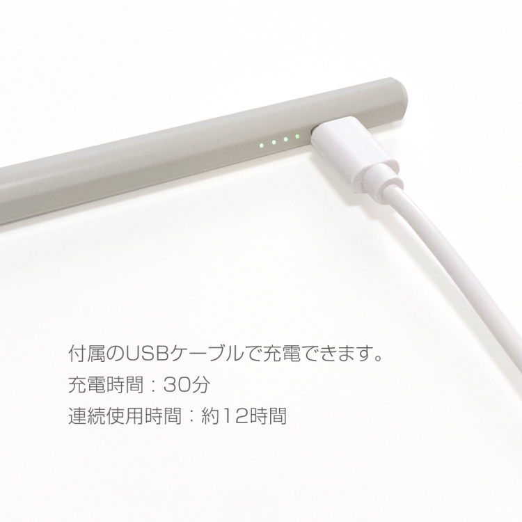 ナカバヤシ　iPad専用充電式タッチペン<金属製ペン先タイプ>/ライトグレー　TPEN-006GY　(tm)の商品画像6枚目