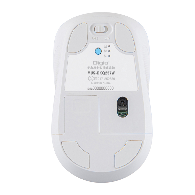 ナカバヤシ　【感動ホイールマウス】  小型Bluetooth・USB無線(デュアル)静音4ボタンBlueLEDマウス/ホワイト　MUS-DKQ257W　(tm)の商品画像10枚目