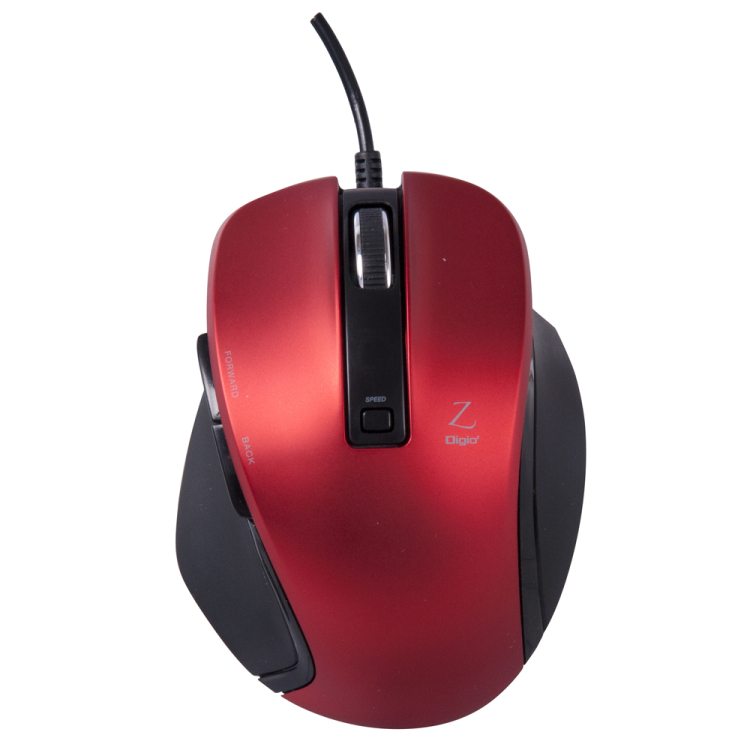 ナカバヤシ 小型有線5ボタンBlueLEDマウス レッド MUS-UKF120R　(tm)　の商品画像3枚目