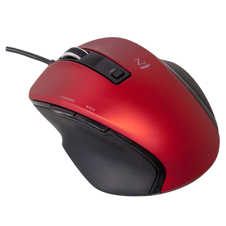 ナカバヤシ 小型有線5ボタンBlueLEDマウス レッド MUS-UKF120R　(tm)　の商品画像2枚目