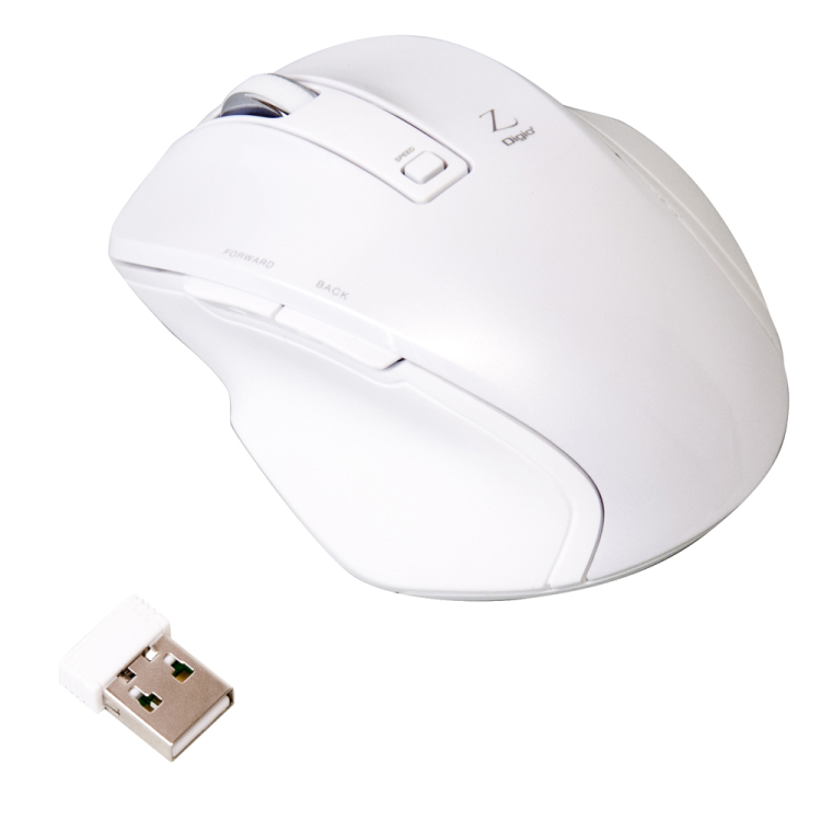 ナカバヤシ 小型無線5ボタンBlueLEDマウス ホワイト MUS-RKF119W　(tm)　の商品画像2枚目