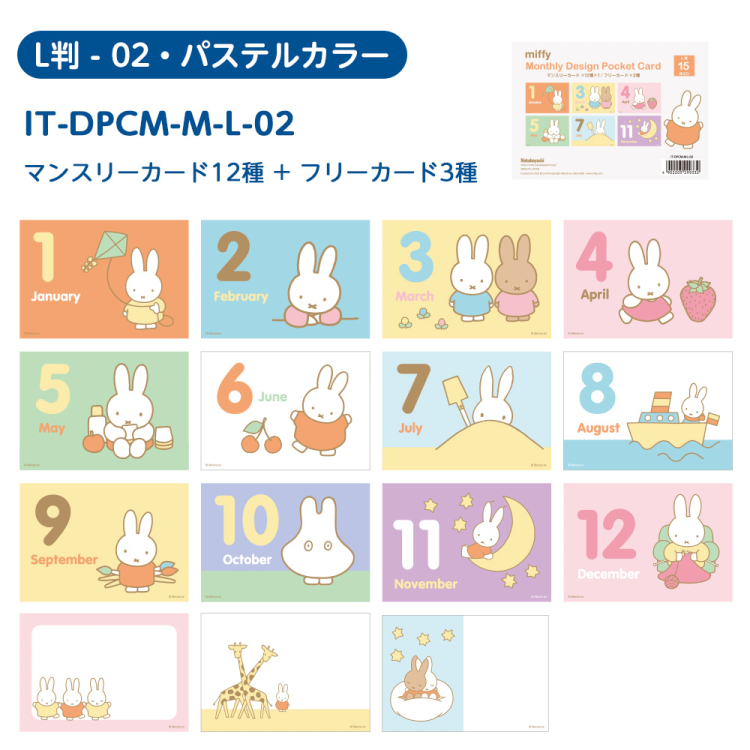 【WEB限定品】 ミッフィー マンスリー デザインポケットカード L判 IT-DPCM-M-L-02 ディック・ブルーナの商品画像3枚目