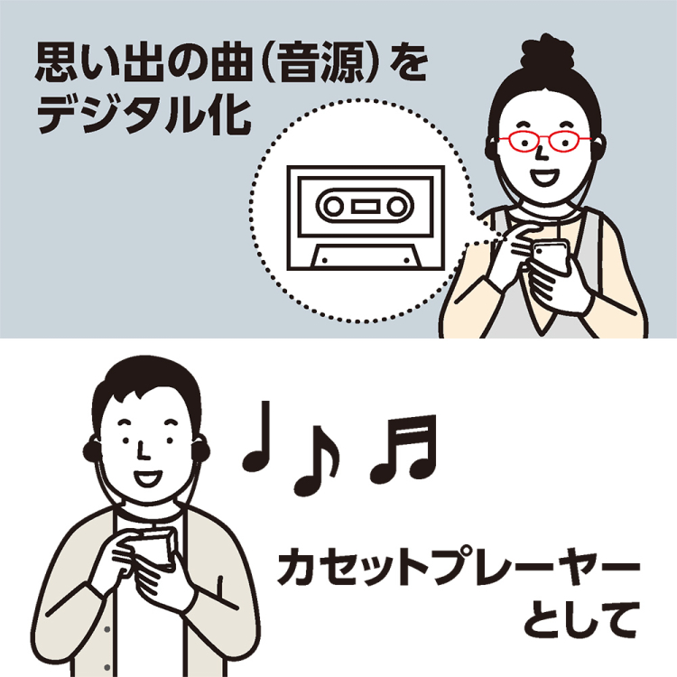 ナカバヤシ　USB Type-C搭載カセットプレイヤー ブラック　UCP-CA001BK　(tm)の商品画像5枚目