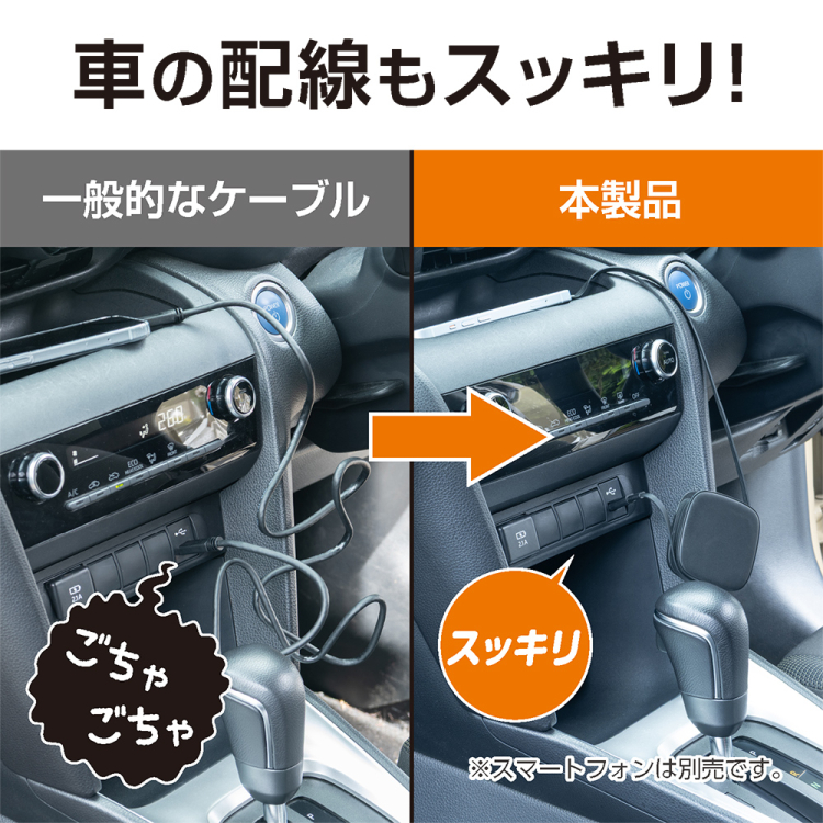 ナカバヤシ 片側巻取りケーブル Type-C PD60W/ブラック UPD-R04BK (tm)の商品画像7枚目
