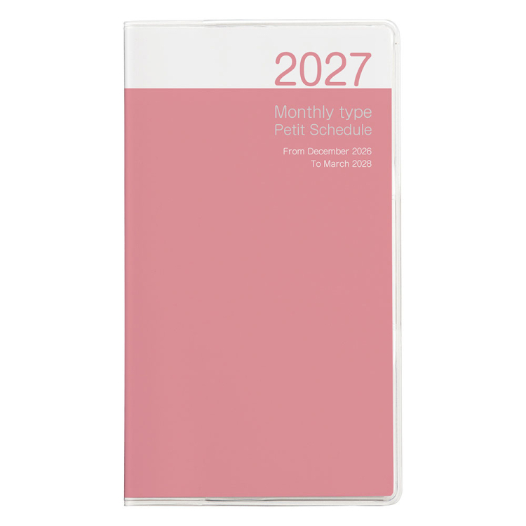 【2027年度版 手帳】 ナカバヤシ プチスケジュール2027マンスリー／ピンク PSV-002-27P 【ポスト投函1】の商品画像1枚目
