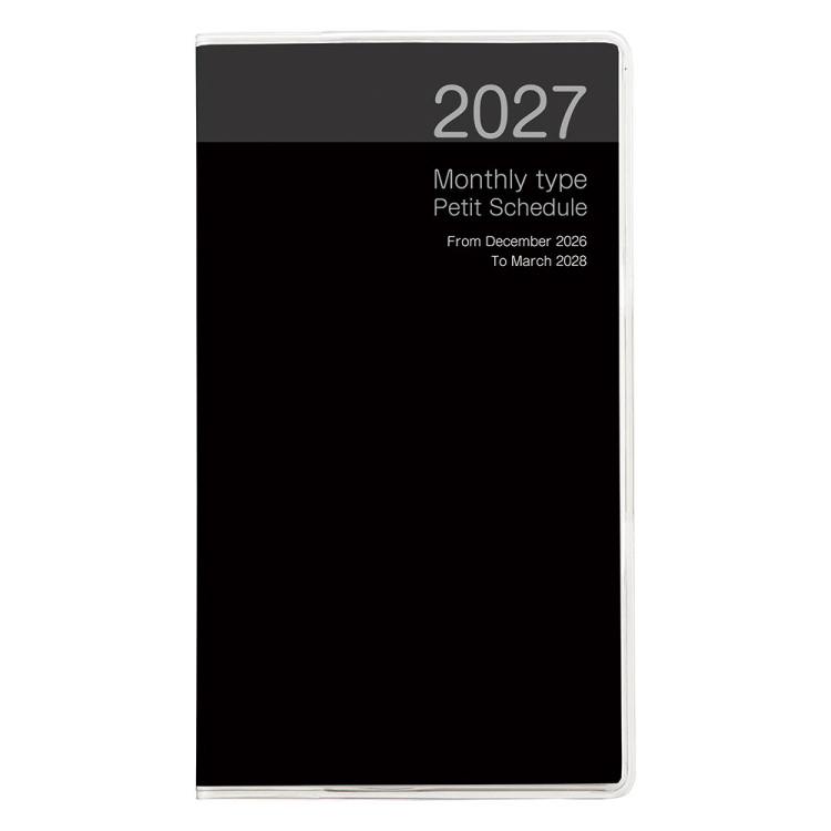 【2027年度版 手帳】 ナカバヤシ プチスケジュール2027マンスリー／ブラック PSV-002-27D 【ポスト投函1】の商品画像1枚目