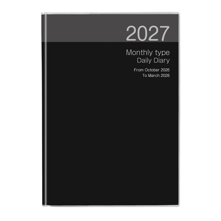 【2027年度版 手帳】 ナカバヤシ ノートダイアリー2027／セミB5／ブラック NS-002-27D 【ポスト投函1】の商品画像1枚目