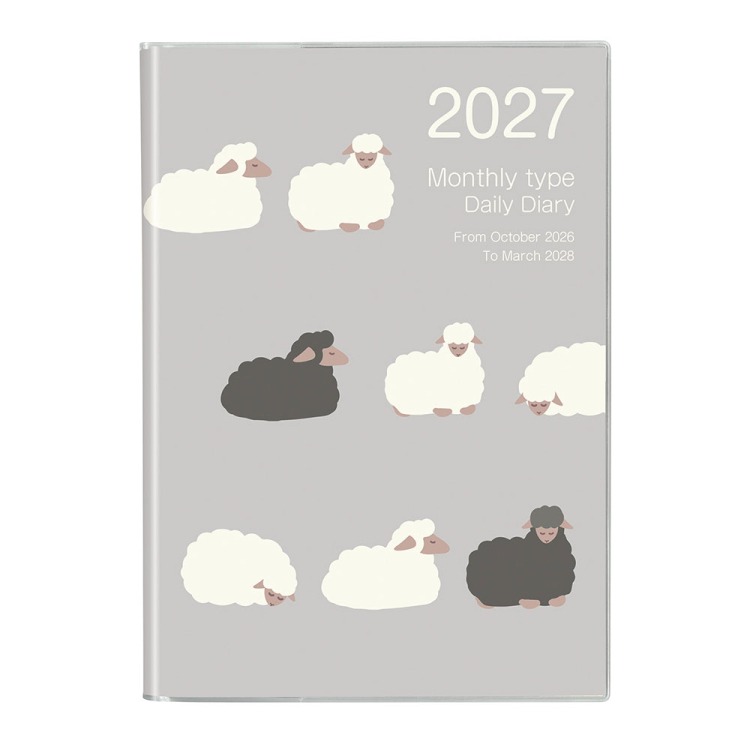 【2027年度版 手帳】 ナカバヤシ ノートダイアリー2027/セミB5/ヒツジ1 NS-002-27E1 【ポスト投函1】の商品画像1枚目
