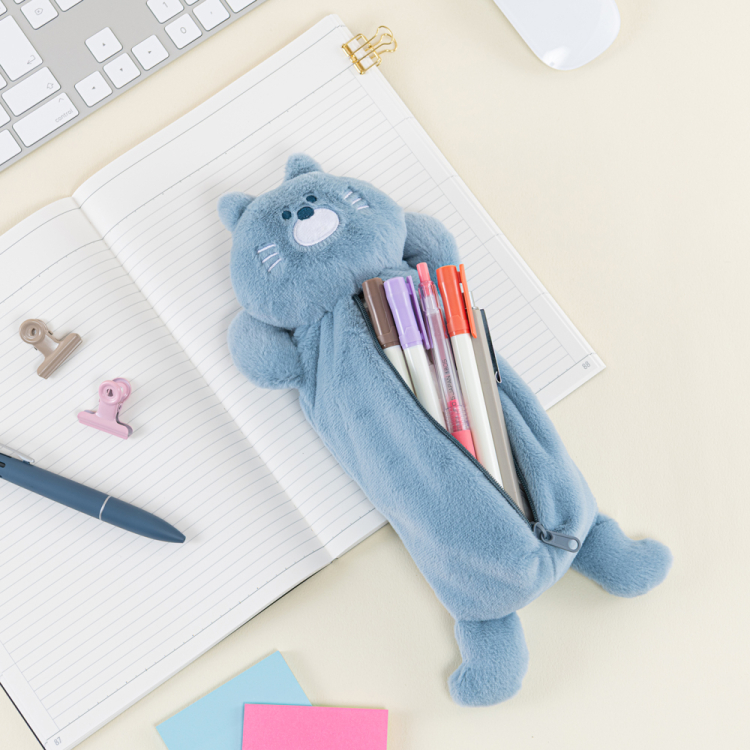 ナカバヤシ おっきいあにまる ペンケース/ねこちゃん OKA-PCN-3の商品画像4枚目