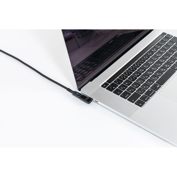ナカバヤシ Type-C方向変換アダプタ フラット/ブラック USA-L02BK (tm)の商品画像2枚目