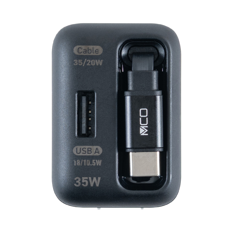 ナカバヤシ 巻取りケーブル付USB PD充電器 35W ブラック JYU-ACR0135BK (tm)の商品画像2枚目