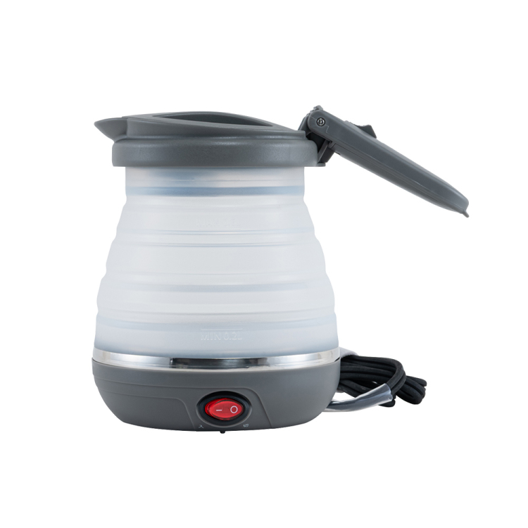 ナカバヤシ 折りたためる電気ケトル 転倒湯漏れ防止 600ml/グレー MBE-TK06GY (tm)の商品画像1枚目