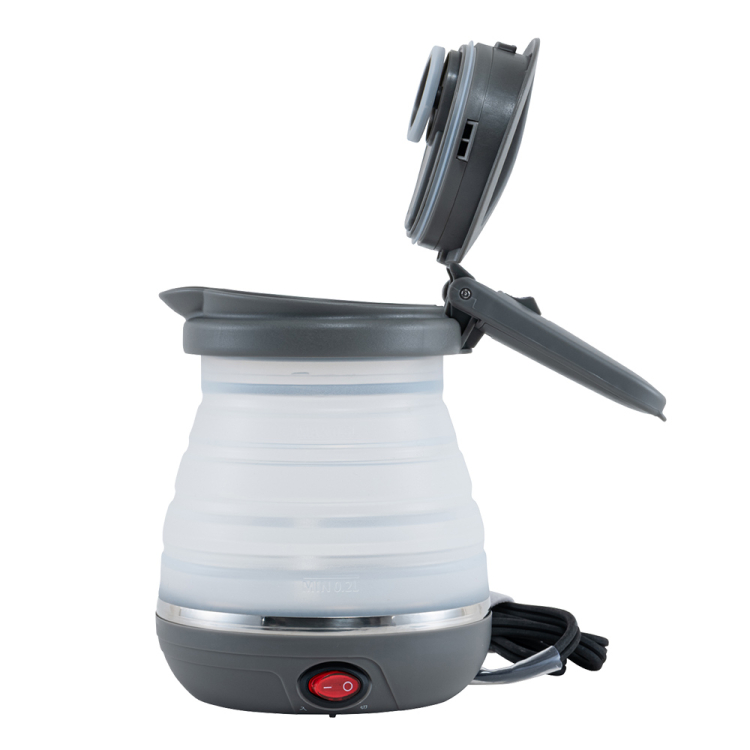 ナカバヤシ 折りたためる電気ケトル 転倒湯漏れ防止 600ml/グレー MBE-TK06GY (tm)の商品画像3枚目