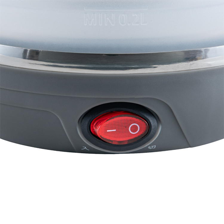 ナカバヤシ 折りたためる電気ケトル 転倒湯漏れ防止 600ml/グレー MBE-TK06GY (tm)の商品画像5枚目