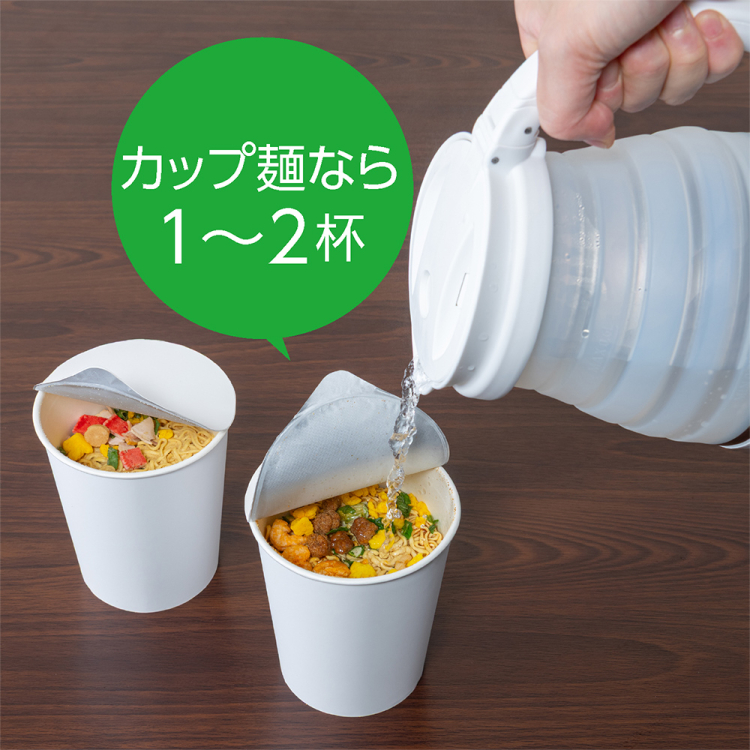 ナカバヤシ 折りたためる電気ケトル 転倒湯漏れ防止 温度調節付き 600ml ホワイト MBE-TK07W (tm)の商品画像10枚目