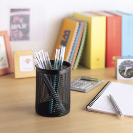 ナカバヤシ パンチングメタル ペンスタンドペン立て 丸型 ブラック PS-M1BK