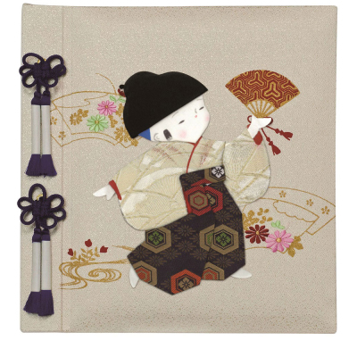 \アルバムづくり応援キャンペーン中!/ 【★刺繍名入れ代込】ナカバヤシ フエルアルバム 誕生用 京人形 男の子 アH-LB-121-2