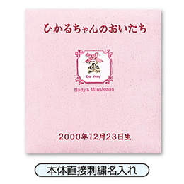 \アルバムづくり応援キャンペーン中!/ 【★刺繍名入れ代込】ナカバヤシ フエルアルバム 誕生用ゴールドベアー ア-LB-407-P ピンク