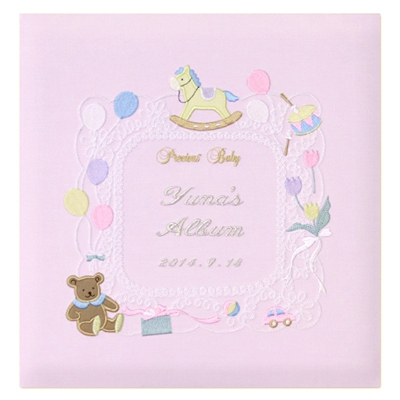 \アルバムづくり応援キャンペーン中!/ 【★刺繍名入れ代込】【ナカバヤシ WEB限定品】フエルアルバム 名作コレクション ベビーフレーム IT-LB-01-P ピンク