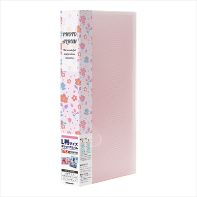 ナカバヤシ フォトホルダー / L判168枚 花柄 PHE2168A-P ピンク / 写真 収納 大容量 フォトアルバム