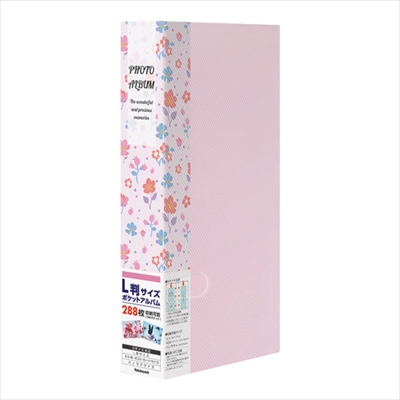 ナカバヤシ フォトホルダー / L判288枚 花柄 PHE2288A-P ピンク / 写真 収納 大容量 フォトアルバム