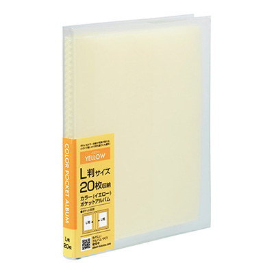 ナカバヤシ カラーポケットアルバム(L判20枚収納) アカ-PCL-20-Y イエロー