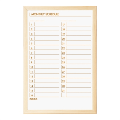ナカバヤシ ウッドスケジュールボード W320×H470×D14mm SBM-E4732NMナチュラル木目