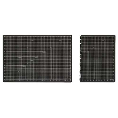 ナカバヤシ 折りたたみカッティングマット 両面タイプ・片面粘土板・A3/ブラック CTMO-A3W-D