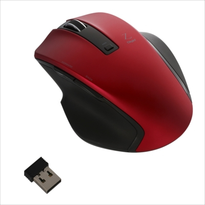 ナカバヤシ 無線5ボタンBlueLEDマウス レッド MUS-RKF129R　(tm)　