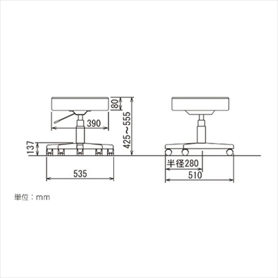 ナカバヤシ ラウンドOAチェア アイボリー RZR-112IV (tm)