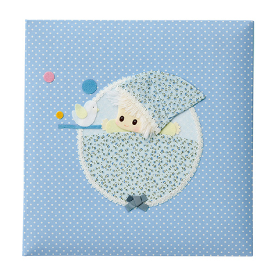 ＼アルバムづくり応援キャンペーン中!／ 【★刺繍名入れ代込】ナカバヤシ フエルアルバム 誕生用 メリー A-LBP-3501-B ブルー