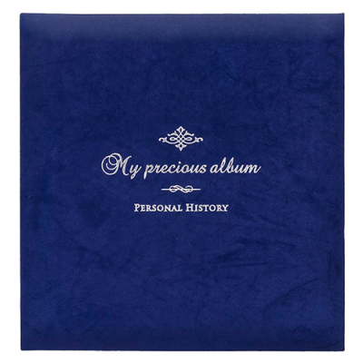 【★刺繍名入れ代込】ナカバヤシ 自分史 マイプレシャスアルバム 100年台紙 Lサイズ 紺 アH-PA-B