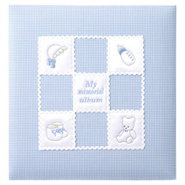 ＼アルバムづくり応援キャンペーン中!/ 【★刺繍名入れ代込】ナカバヤシ フエルアルバム 誕生用　マイメモリアル　アH-LB-652-B　ブルー
