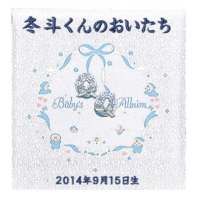 ＼アルバムづくり応援キャンペーン中!／ 【★刺繍名入れ代込】ナカバヤシ フエルアルバム 誕生用 ベビーアルバム L　 ア-LB-350-B　ブルー