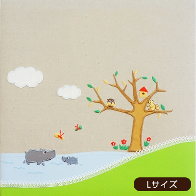 \アルバムづくり応援キャンペーン中!/ 【★刺繍名入れ代込】【ネットオリジナル】フエルアルバム かばおやこの一日 Lサイズ IT-LB-09