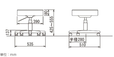 ナカバヤシ ラウンドOAチェア アイボリー RZR-112IV (tm)