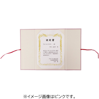 ナカバヤシ　証書ファイル観音開きリボン付きＡ４ブルー　FSK-A4B