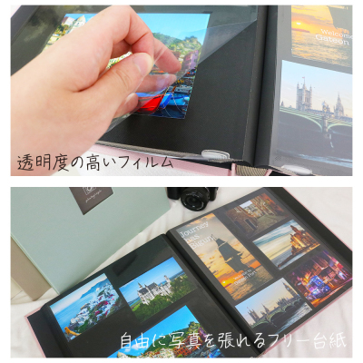 【WEB限定品】ナカバヤシ 真四角窓抜きアルバム フエルアルバム 大容量 パステルカラー IT-LW-01-G グリーン