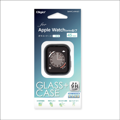 Apple　Watch　45mm　ガラス＋ケース／BK　SMWC-AW451BK（tm）