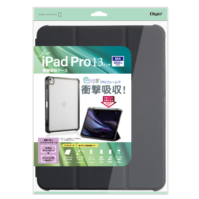 ナカバヤシ iPadPro13用衝撃吸収ケース/ブラック TBC-IPP24302BK (tm)