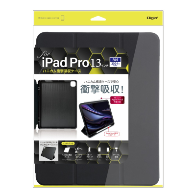 ナカバヤシ iPadPro13用ハニカム衝撃吸収ケース/ブラック TBC-IPP24304BK (tm)