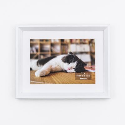 ナカバヤシ 木製写真額／２Ｌ／ホワイト F-SW-118-W