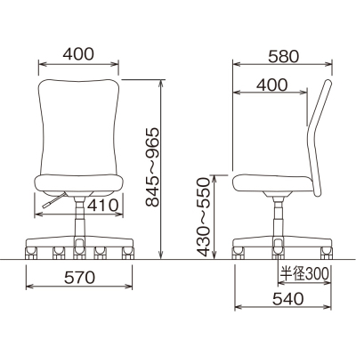 ナカバヤシ フィットメッシュチェア／ブラック CNN-007BKの商品画像3枚目