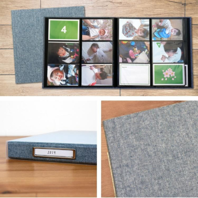 【WEB限定品】L判 アルバム 大容量 6面ポケット ナカバヤシ マンスリーポケットアルバム L判168枚収納 布表紙 2列×3段タイプ ア-MPA6L-BL ブルーの商品画像2枚目