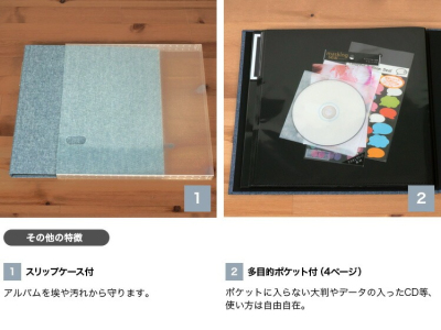【WEB限定品】L判 アルバム 大容量 6面ポケット ナカバヤシ マンスリーポケットアルバム L判168枚収納 布表紙 2列×3段タイプ ア-MPA6L-BL ブルーの商品画像6枚目