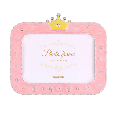 ナカバヤシ フォトフレーム/金属製/ベビー/L/ピンク F-TA-117-P
