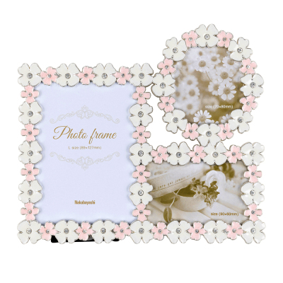 ナカバヤシ フォトフレーム/金属製/フラワー/3窓 F-TA-121-3