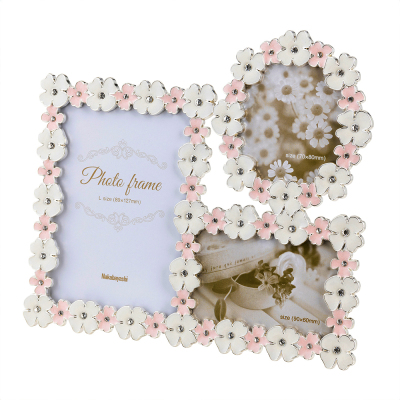 ナカバヤシ フォトフレーム/金属製/フラワー/3窓 F-TA-121-3の商品画像2枚目