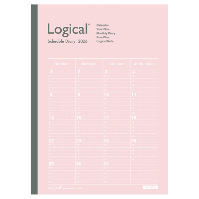 【2026年度版 手帳】 ナカバヤシ ロジカルダイアリー2026月間ノートタイプA/B5/ピンク NS-B502-26AP【ポスト投函1】