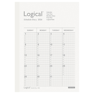 【2026年度版 手帳】 ナカバヤシ ロジカルダイアリー2026月間ノートタイプA/A5/ホワイト NS-A502-26AW【ポスト投函1】
